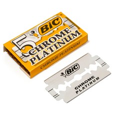 【BIC 比克】Chrome Platinum 雙面安全刮鬍刀片(5入)【兔雜tuzha】, 1個, 5個裝