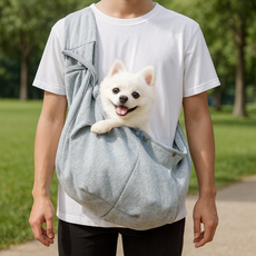 솜솜프렌즈 반려동물 강아지 고양이 포대기 이동가방 슬링백, 1개, 멜란지 그레이