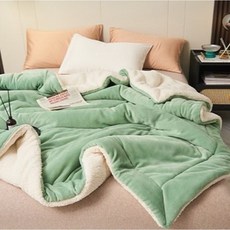 JOJO玩色超保暖雙層加厚頂級羊羔絨暖暖被, 清新綠