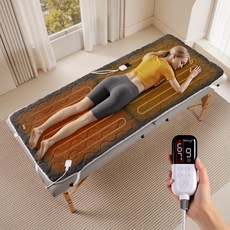 베어허그 마사지 테이블 워머 히팅 패드 30인치 x 71인치 다크 그레이 셰르파 울 전기 9시간 및 10시간 가열 레벨 LED 컨트롤러 세탁기 사용 가능, 71" x 30" (2d)