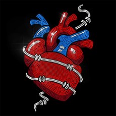 1개 유리 핫픽스 라인스톤 다리미 부착형 아플리케 의상 액세서리 (옷 가방 바지용) 하트 모양 297x210mm, 혼합색