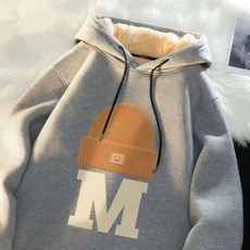 羊羔絨連帽衛衣 男士 冬季 青少年 加厚 保暖 上衣 加大碼外套 男潮