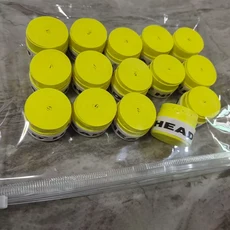 쿠쿠스토어 15개 오리지널 헤드 오버그립 미끄럼 방지 테니스 라켓 땀 흡수 패들 충격 테이프 트레이닝 액, 03 HR YELLOW 15PCS