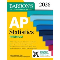 (영문도서) AP Statistics Premium 2026: Prep Book with 9 Practice Tests + Comprehensive Re... Paperback, Barrons Educational Services, English, 9781506296579