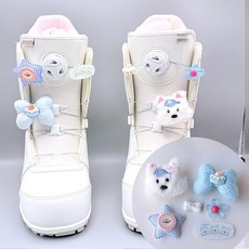 1+1] 스키 스노보드 신발 장식 / 귀여운 인형 키링 고리, 1개, 블루 웨스트 하이랜드 시리즈 6개