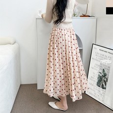 KYI 80912 여자밴딩쉬폰도트땡땡이롱스커트 ebb+0859Ux