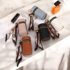 클린픽 인감 도장 케이스 키링 원통형 도장집 개인 법인 도장 파우치 립밤 립스틱 보관 키홀더, 1개, 엘레강스 핑크