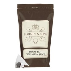 Harney & Sons 디카페인 핫 시나몬 - 실론 홍차 시나몬 오렌지 껍질 및 스위트 클로브의 3가지 종류 - 티백 50개입