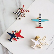 메탈 비행기 브로치 스트라이프 패션 뱃지 가방 자켓 포인트 PB003