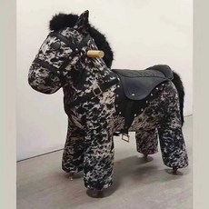 승마장난감 바퀴가 달린 말장난감 말타기 목마 흔들말, 1개, 12. 수묵화 말