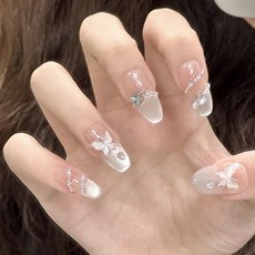 Clab 착용형 네일아트 짧은손톱 숏네일 네일팁 디자인 인조손톱팁 붙이는네일팁, 1개, Z510