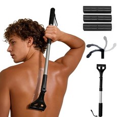 ETBYTO 남성용 이중 인체 공학적 날카로운 헤어 180 면도기 손잡이 접이식, 실버, 1