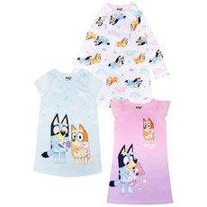 Bluey 여아용 3팩 프린세스 나이트가운 판타지 가운 부드럽고 귀여운 아동용 파자마