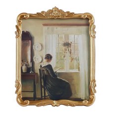 Kangce Vintage Picure Frames 12.7x17.8cm(5x7인치) 앤티크 빅토리안 블랙 사진 프레임 테이블 탑 및 벽 마운트용 화려한 고딕 홈 데코 갤러리, 8x10, 골든 브론즈