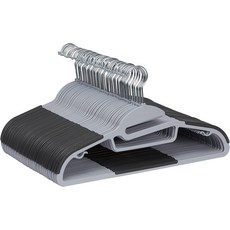 아마존 베이직 고무 코팅 플라스틱 행거 50팩 그레이, 50 Pack, Gray