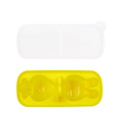 寶寶蒸蛋模具嬰兒食品級蒸煮硅膠輔食專用兒童耐高溫蒸蛋輔食盒, 蘿蔔兔子蒸蛋器-黃+送油刷, 1個