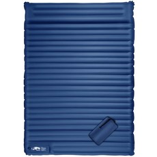 라마 캠핑용 더블 슬리핑 패드 2인용 셀프 팽창 캠핑 매트리스 베개 내장 펌프가 있는 초두꺼운 4인치 매트 배낭여행 하이킹 BL용 초경량 매트, Upgrade Double-blue