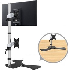TV 스탠드 듀얼 스크린 모니터 책상 마운트 스탠딩 데스크 스탠드 라이저 VESA 75x75mm 또는 100x100mm로 최대 17.6파운드의 화면 2개를 수용할 수 있습니다, TV 스탠드 듀얼 스크린 모니터 책상 마운트 스탠딩 데