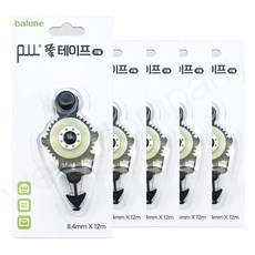 바르네 접착 풀 테이프 리필 속지 BGT-0180R 8.4mm x 12m, 연두, 5개