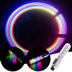 자전거 휠라이트 휠 LED 안전등 바퀴 악세사리 던롭 슈레더 밸브 라이트, LED휠라이트, 1개