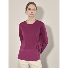 [여성/올리비아로렌] 주머니 자수포인트 편안한 기본 라운드 티셔츠 VVCAL4F8281