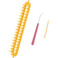 취미: 긴 뜨개질 직조기 36cm 스카프 크로셰 직사각형 뜨개질이 다가오는 초보자를 위한 키트 오렌지와 후크 바늘이 있는 스웨터 숄 담요 구멍: 4mm