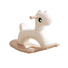 寶寶搖搖馬 兒童玩具 防摔 62*28*44cm, 白配米黃色62*28*44cm, 1個