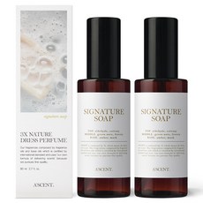 에이센트 드레스퍼퓸 섬유향수, 2개, 80ml, 시그니처솝