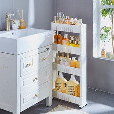 슬림 틈새 수납선반 7 8 9cm 주방 욕실 이동형, 37_길이54너비12.5높이904층손잡이