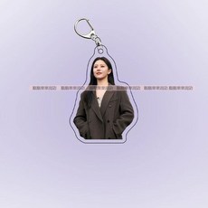 韓劇周邊愛情怎麼翻譯 高允真 亞克力鑰匙扣 書包掛件掛飾, 1個, 02,單層雙面鑰匙扣