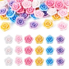 Elecrelive 20Pcs Mini Daisy Flatback Resin Charms Tiny Flower Cabochon Decoden for Scrapbooking Cr, 6 Color Mixed