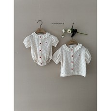 도트블라우스 여름 여아 유아 아동 키즈 레이스카라 반팔 자수 블라우스