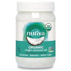 Nutiva Organic Cold-Pressed Virgin Coconut Oil 54 Nutiva 유기농 냉압착 버진 코코넛 오일 54 Fl Oz (1 팩) USDA 유기농, 44ml, 1개