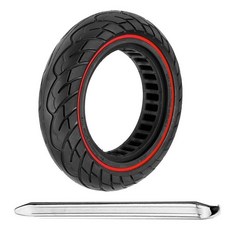 10 x 2.5 Inch Solid Scooter Tires: 60/70-6.5 Tubeless Replacement Rubber Wheel for Segway Ninebot, Red（1PCS)