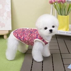 레트로 강아지 김장조끼, 1개, 핑크
