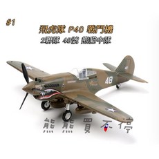 LEE 飛虎隊 P40 戰鬥機模型 1/48 拼裝飛機模型, 1個, #2 7號