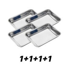 오팬 1+1+1+1 사각 강화 스테인리스 밧드, 4개, 실버