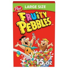 Pebbles Fruity PEBBLES 시리얼 프루티 키즈 라이스 425g 대형 박스, 1개