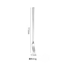 不鏽鋼長柄西餐叉 家用沙拉意麵甜品叉, 三線叉精拋, 1個