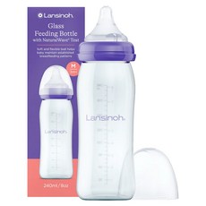 란시노 내추럴웨이브 유리젖병 단품, 혼합색상, 240ml, 1개