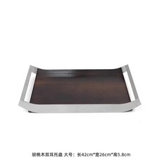 輕奢不鏽鋼多功能收納裝飾托盤 化妝品香薰擺件置物盤, 大號43*26*5.5
