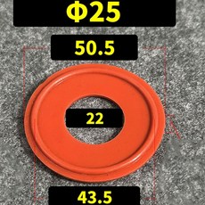 VMQ 실리콘 고무 위생 도장 가스켓 스트립 트라이 클램프 홈브루 25 38 51 63 102MM, 25mm K50 5mm, 1개