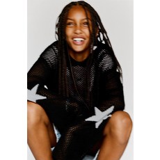 [국내배송] 자라 ZARA 스타 후드 니트 스웨터 - 블랙 971194