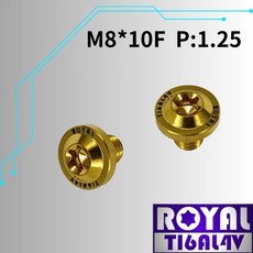 ROYAL TIGAL4V M8*10F P:1.25 鈦合金飛碟頭螺絲, 1個