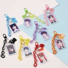 걸스코코 [8color]증명사진 체인 곰젤리 하트키링 연예인 덕질 열쇠고리, 퍼플, 1개