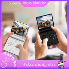 미유 미니 플립 휴대용 게임기 리눅스 시스템 레트로 비디오 게임 콘솔 플레이어 8인치 IP, 32GB, Orange