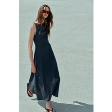 ZARA 자라 린넨 오픈백 미디 원피스 - 블루 779910