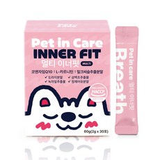펫인케어 멀티이너핏 강아지 프리미엄 기관지 종합영양제 브레스, 1박스, 호흡기/기관지, 30회분