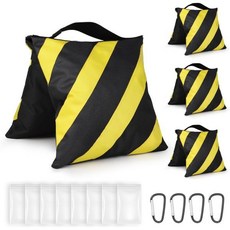 사진 비디오 장비용 샌드백 무게 가방 4개 세트 빈 배경 스탠드 삼각대 캐노피 팝업 텐트 우산 받침대 피크닉 테이블 낚시 의자 노란색, 노랑