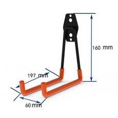 헤비 듀티 금속 차고 주최자 대한 옷걸이 방지 도구에 마운트 사다리 정원 자전거 미끄럼, Straight hook 03